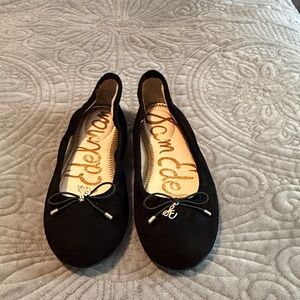 Sam Edelman Black Suede Flats with Bow